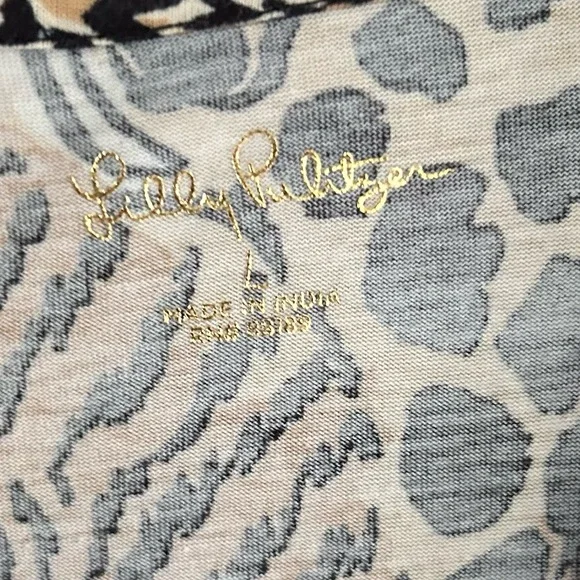 LILLY PULITZER Tessa Dress Rattan Walk On The Wild Side V-Neck 3/4 Sleeve | XL - Picture 2 of 12